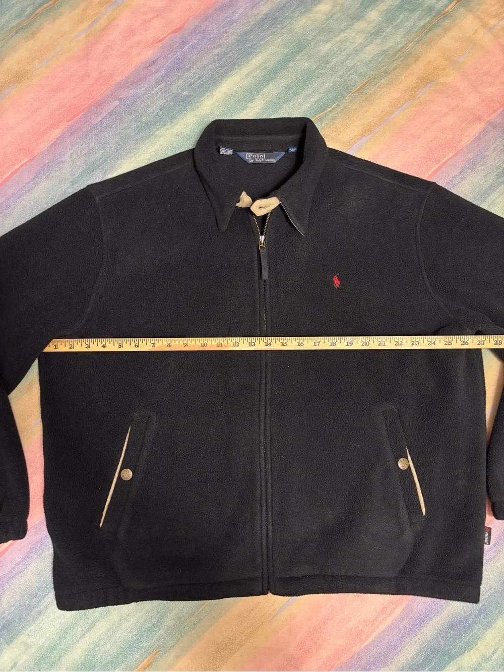 Polo Ralph Lauren Polartec Jacket Mens 2XL Zip Up Fleece Bomber black jacket